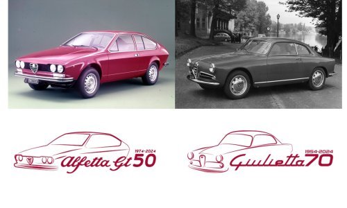 Alfa Romeo Alfetta GT i Giulietta slave 50., odnosno 70. rodjendan: Dva nova logotipa 'Made at the Centro Stile'