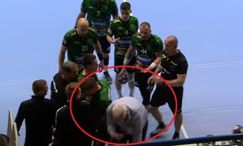 Kaos na derbiju; pogledajte kako je igrač Nexea oborio delegata, utakmica prekinuta!