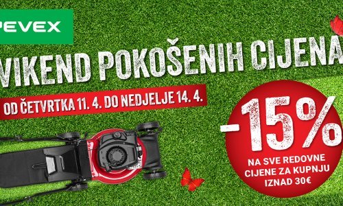 15% popusta na sve redovne cijene u PEVEX-u