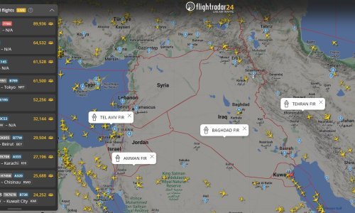 Objavljena karta: Od Irana do Izraela zatvoren zračni prostor