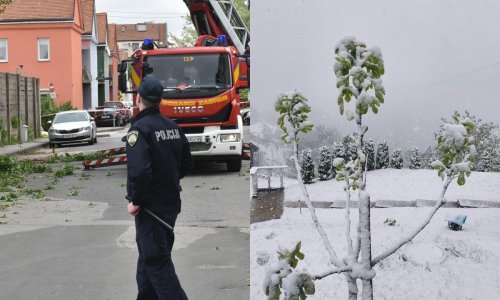 Snijeg u Zagorju, vjetar rušio stabla u Slavoniji, nadrealne snimke iz Vojvodine: Pješčana oluja!