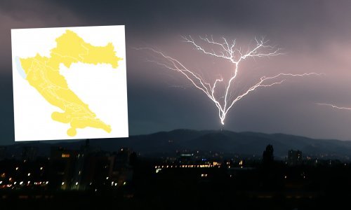 Oglašen žuti meteoalarm za Hrvatsku za utorak