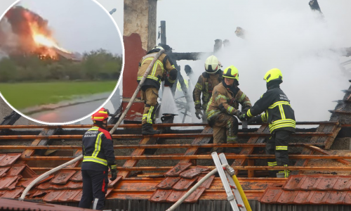 Grom zapalio kuću u Karlovcu, ozlijeđen vatrogasac