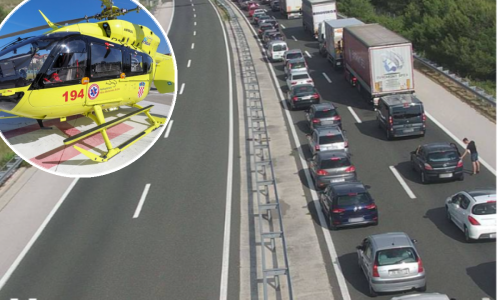Troje ozlijeđenih na A1, zbog nesreća stigao i helikopter; kolone i zastoji