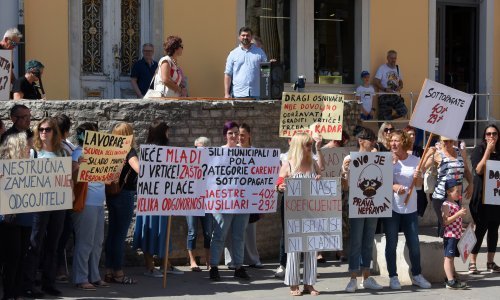 Pulske odgojiteljice na prosvjedu tražile izjednačavanje plaća