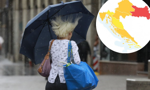 Za područje istočne Hrvatske oglašen crveni meteoalarm, stižu tuča i oluja