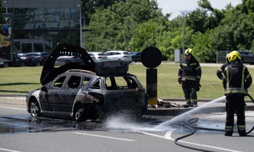 Automobil planuo na Slavonskoj aveniji, izbio veliki požar