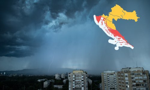 Meteoalarmi za tri regije zbog grmljavinskog nevremena, loše se piše i dijelu Jadrana