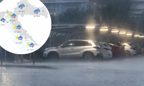Sa zapada stiže nagla promjena vremena: Pada temperatura, bit će pljuskova