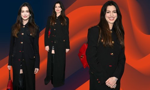Efektni kaput i čizme koje noge čine vitkijima: Anne Hathaway pokazala dobitnu kombinaciju