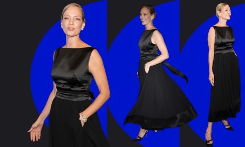 Laskava i praktična: Uma Thurman zablistala u idealnom modelu male crne haljine