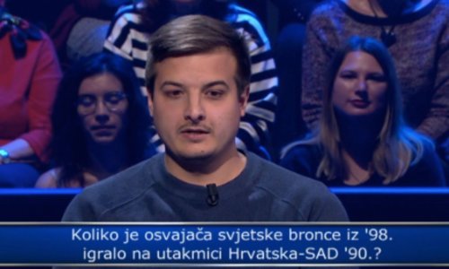 Student iz Zaprešića zapeo na nogometnom pitanju za 18.000 eura, znate li vi odgovor?