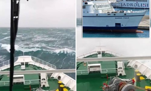 Pogledajte kako se trajekt Marko Polo bori s golemim valovima: Bilo je jako gadno