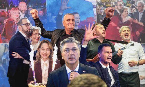 Torte, tamburaši, smrknuta i ekstatična lica: Najbolje fotke iz izborne noći