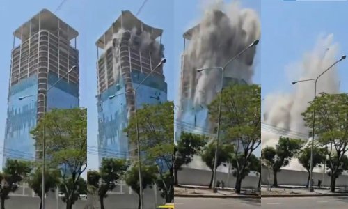 Zastrašujuće snimke: Pogledajte trenutak rušenja nebodera u Bangkoku
