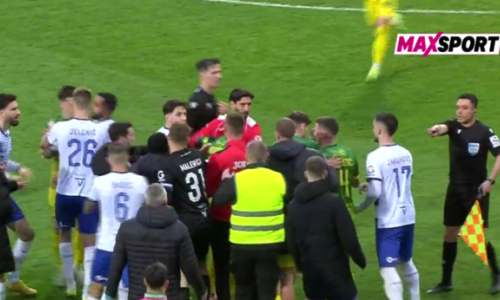 Sudac je svirao kraj pa je krenuo kaos; pogledajte naguravanje igrača Istre i Osijeka