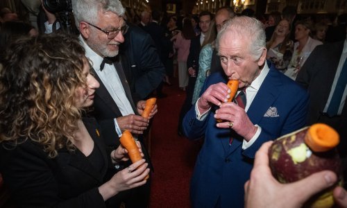 Sve je nasmijao: Pogledajte kralja Charlesa kako svira na - mrkvici