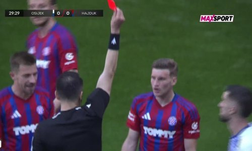 Šok za Hajduk na Opus Areni! Pogledajte kako su Splićani još jednom dobili crveni karton