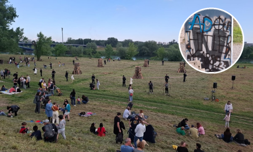 Interventna policija preplavila Trnjanske kresove, a što tamo traži ovaj fašistički grafit?