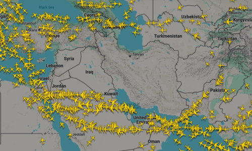 Ovako izgleda nebo iznad Bliskog istoka, zrakoplovne kompanije u problemima