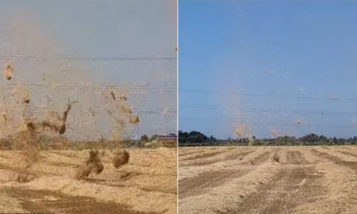 Rijedak prizor u Slavoniji: 'Pješčani vrag' zaplesao poljem kod Čepina