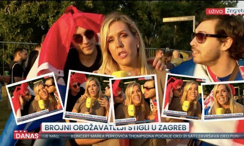 U javljanju uživo novinarku RTL-a pokušali poljubiti Thompsonovi fanovi, pogledajte kako se snašla