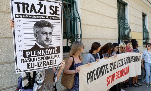 Prosvjed ispred zgrade Ministarstva: Prekinite sve veze s Izraelom!