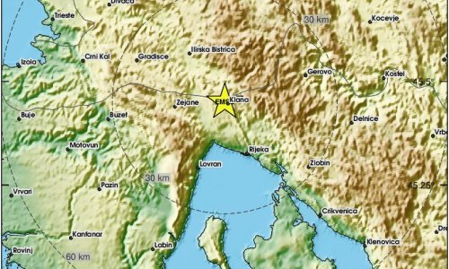 Okolicu Rijeke pogodio potres od 2,5 stupnja, treslo se i preko granice u Sloveniji