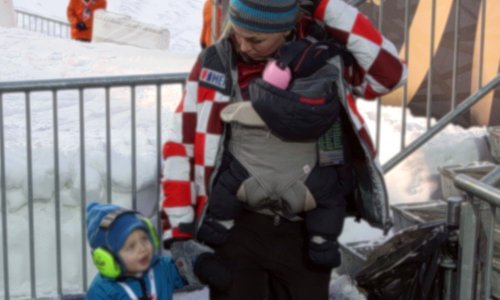 I Elin Kostelić sa sinovima navijala na Sljemenu