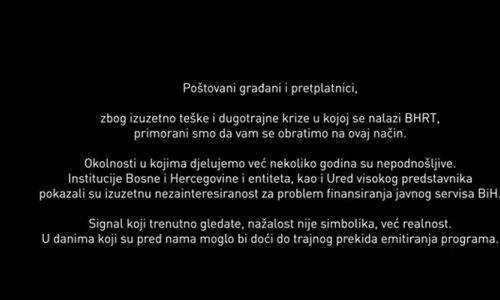 Kaos u BiH: Državna televizija prestala emitirati program, prijeti im blokada računa i kolaps