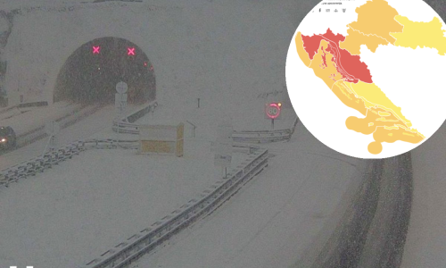 Crveni meteoalarm! Snijeg zatrpava ceste, puše orkanski vjetar. Najavljeni i obilni pljuskovi