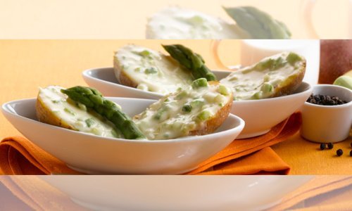Krumpir punjen kremom od sira i šparoga