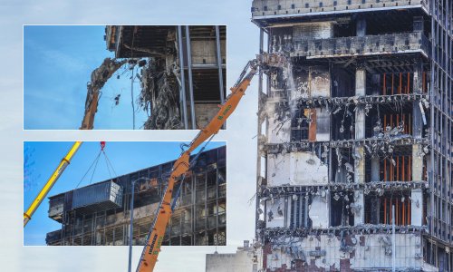 FOTO Počelo je rušenje: Bageri već 'grizu' Vjesnikov neboder