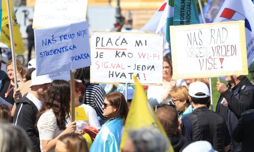 FOTO Traje veliki sindikalni prosvjed: Plenkoviću nabacili ideju kako povećati plaće