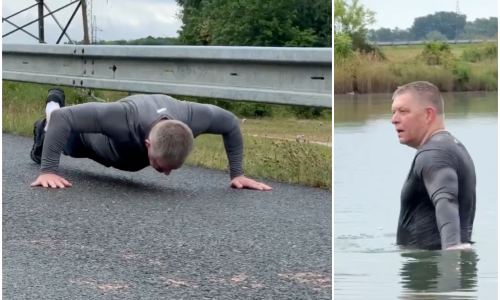 VIDEO Fico pokazivao mišiće na mrežama: Bacio se na sklekove, a onda i u jezero