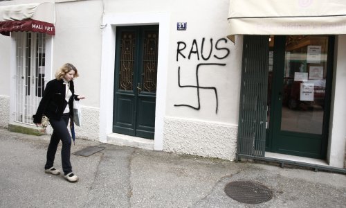 Zašto ne uklanjate svastike sa zidova? To je stav vaše vlasti?!