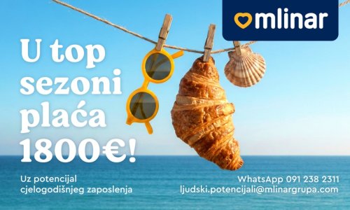 Zaposli se u Mlinarovoj prodavaonici, zarađuj 1.800 € mjesečno u sezoni!