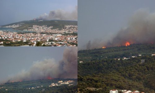 VIDEO Na Čiovu izbio veliki požar, gori blizu kuća: Čekaju se četiri kanadera