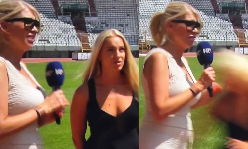Urnebesna scena na Poljudu: Mirta Šurjak i Ana Maria Marković pobjegle iz kadra zbog 'napada' na travnjaku