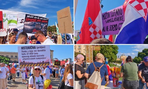'Mislili ste da smo ovce? Upoznat ćete vukove!': Trg kralja Tomislava već pun prosvjednika