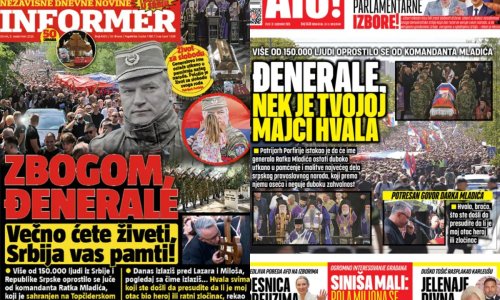 Pogledajte kako su srpski mediji popratili Mladićev sprovod: 'Veličanstven ispraćaj đenerala'