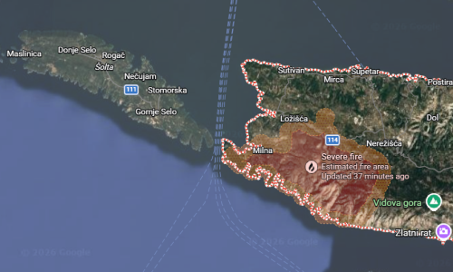 Satelitske snimke otkrivaju razmjere katastrofe na Braču: Požar zahvatio površinu gotovo veliku kao cijela Šolta