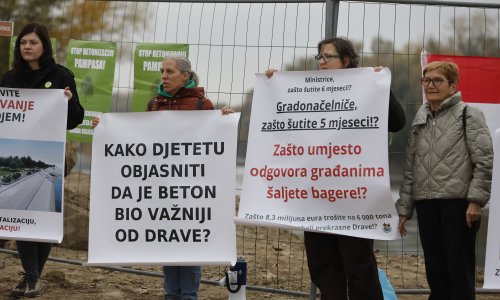 FOTO Osječani na nogama zbog betoniranja obale Drave: 'Zeleni grad nestaje nam pred očima'