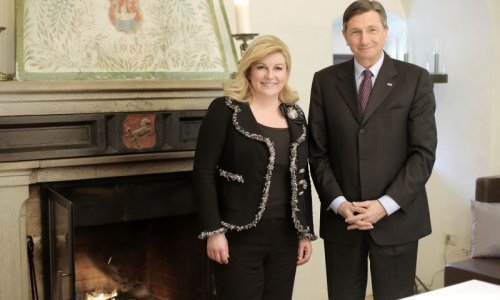 Nenajavljeno se sastali Pahor i Grabar Kitarović