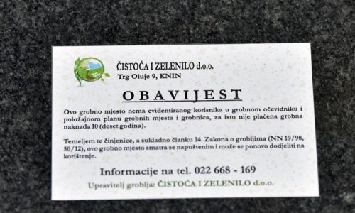 Kninski gradonačelnik: Nije bilo prijetnji deložacijom iz grobova