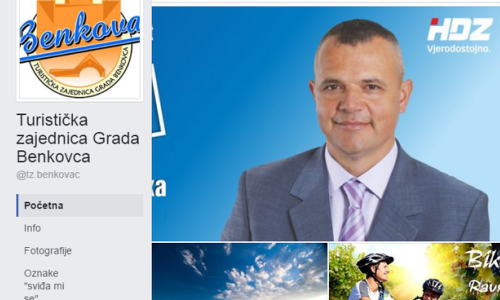 HDZ-ovac se reklamirao na stranicama TZ Benkovac