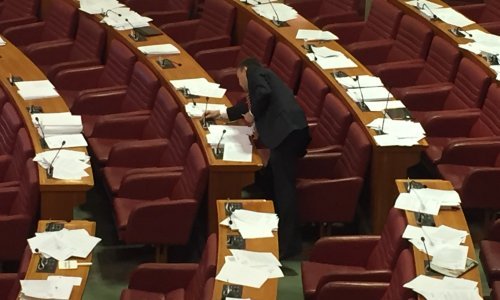 [VIDEO] Bauk u saborskoj dvorani 'deložirao' pet zastupnika HNS-a