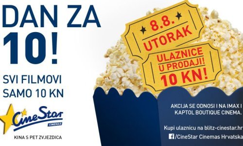 Pogledajte filmske hitove u kinima za 10 kuna