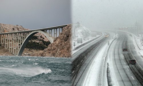 Nevrijeme u Hrvatskoj: Pada snijeg, u Istri tuča, a uz obalu bura s orkanskim udarima