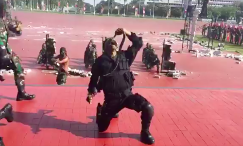 [VIDEO] Indonežanski specijalci vježbali s kobrama, jedna umalo  ugrizla ministra obrane